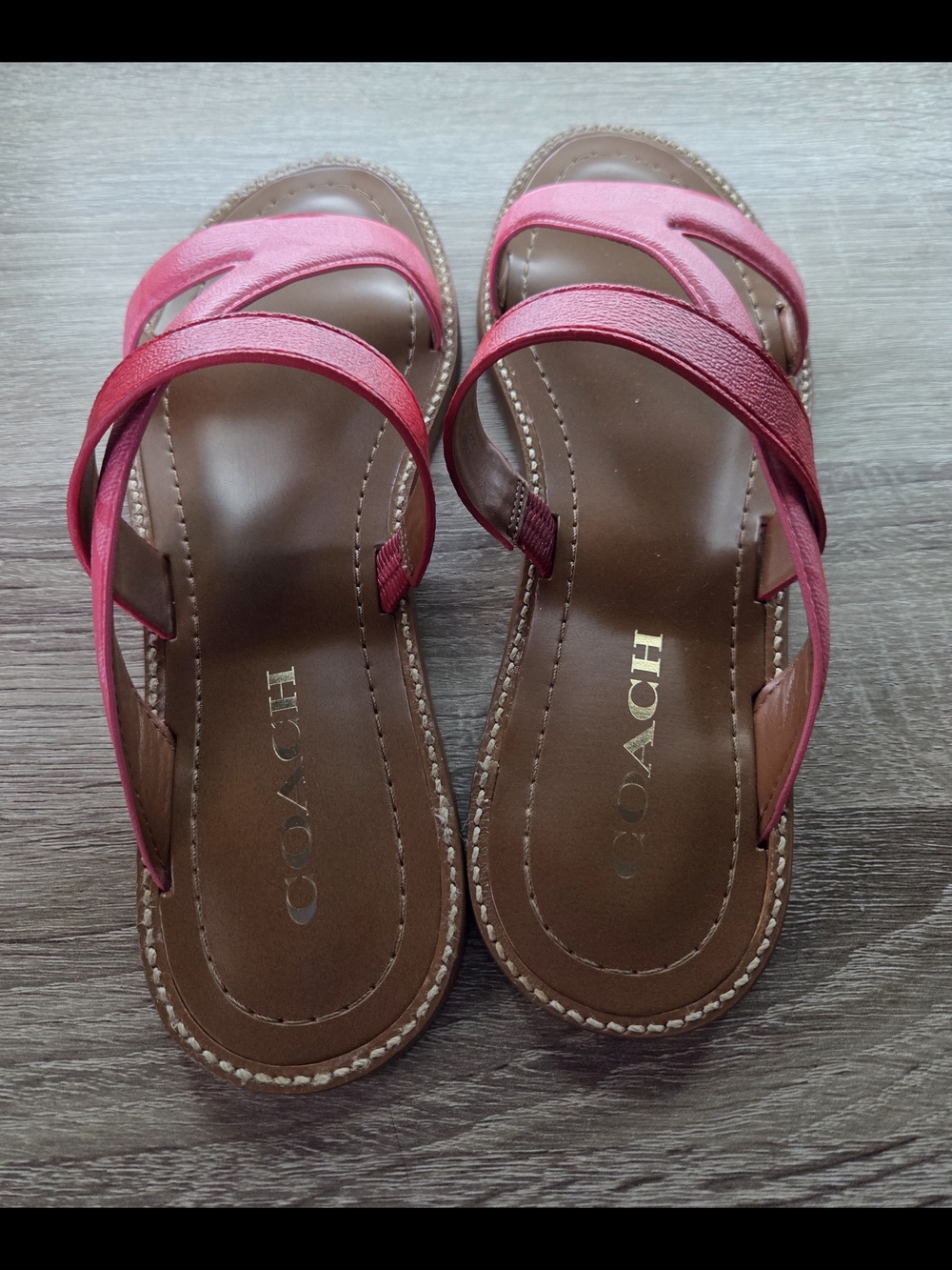 Coach Women's Harlan Signature Sandal Pink Lemonade - Picture 3 of 5
